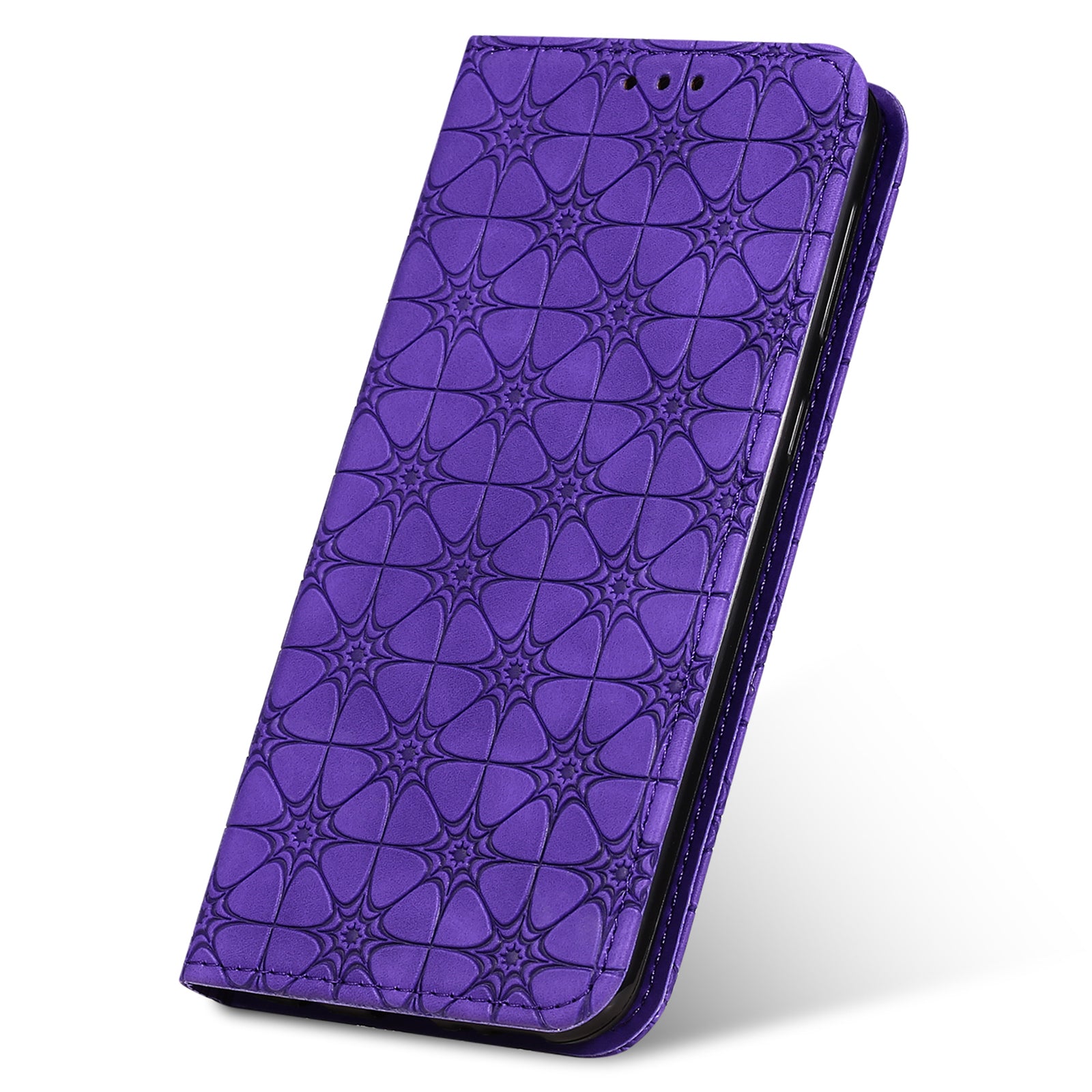 Imprint Lucky Flower Auto-absorbed Flip Leather Cover for Samsung Galaxy S20 FE 4G/5G/2022/S20 Lite - Purple