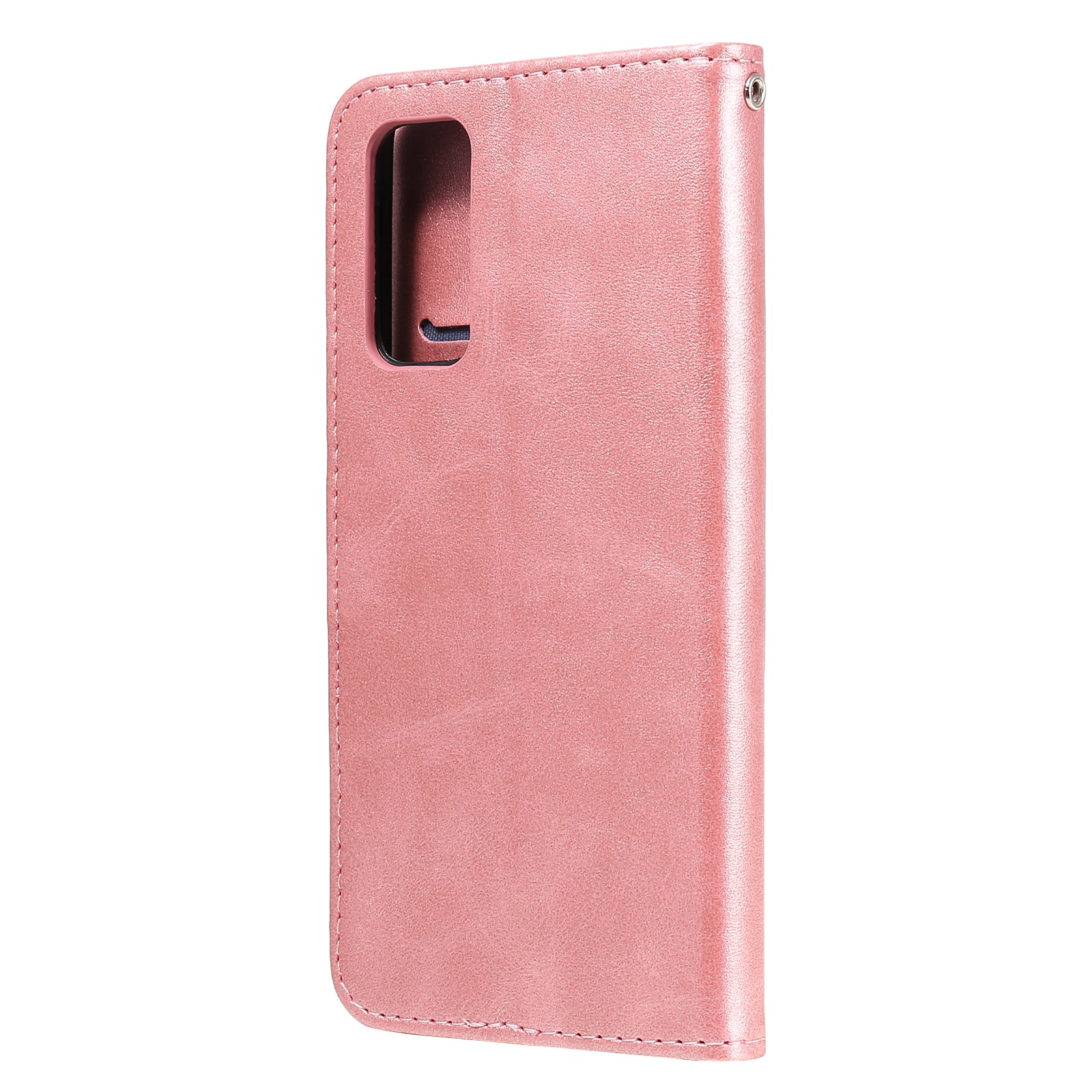 Zipper Pocket Leather Wallet Stand Case for Samsung Galaxy S20 FE 4G/5G/2022/S20 Lite - Rose Gold