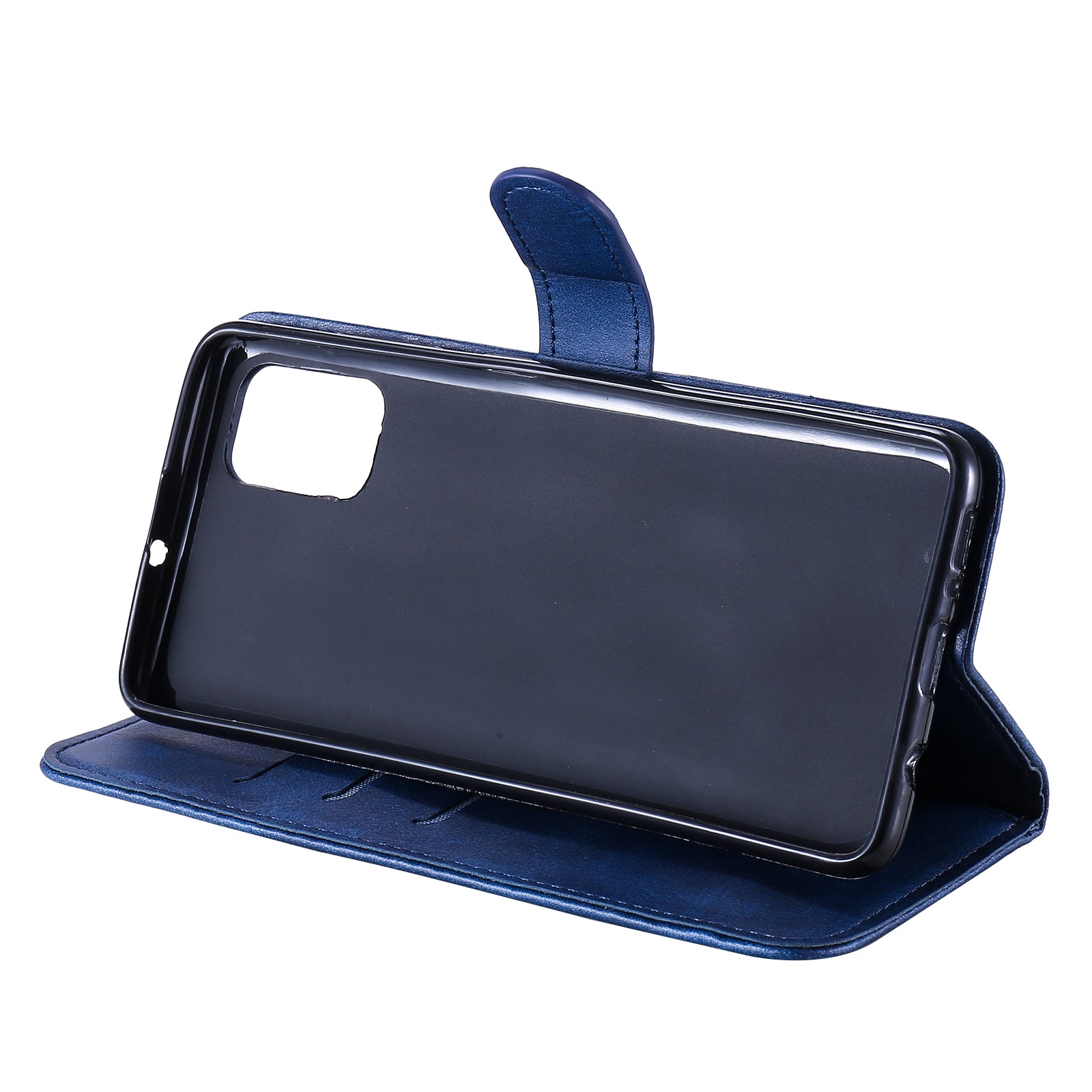 Zipper Pocket Leather Wallet Stand Case for Samsung Galaxy S20 FE 4G/5G/2022/S20 Lite - Blue