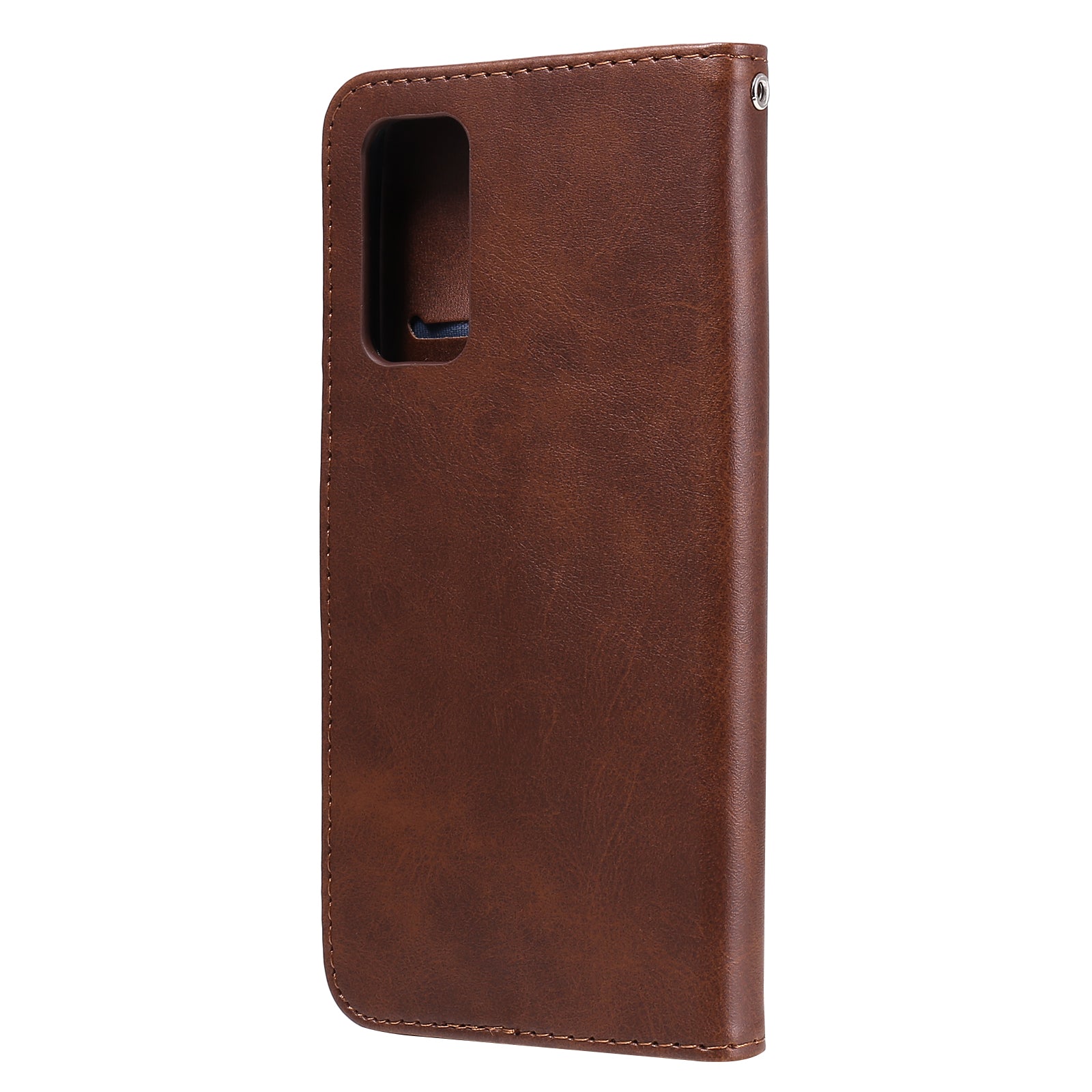 Zipper Pocket Leather Wallet Stand Case for Samsung Galaxy S20 FE 4G/5G/2022/S20 Lite - Brown