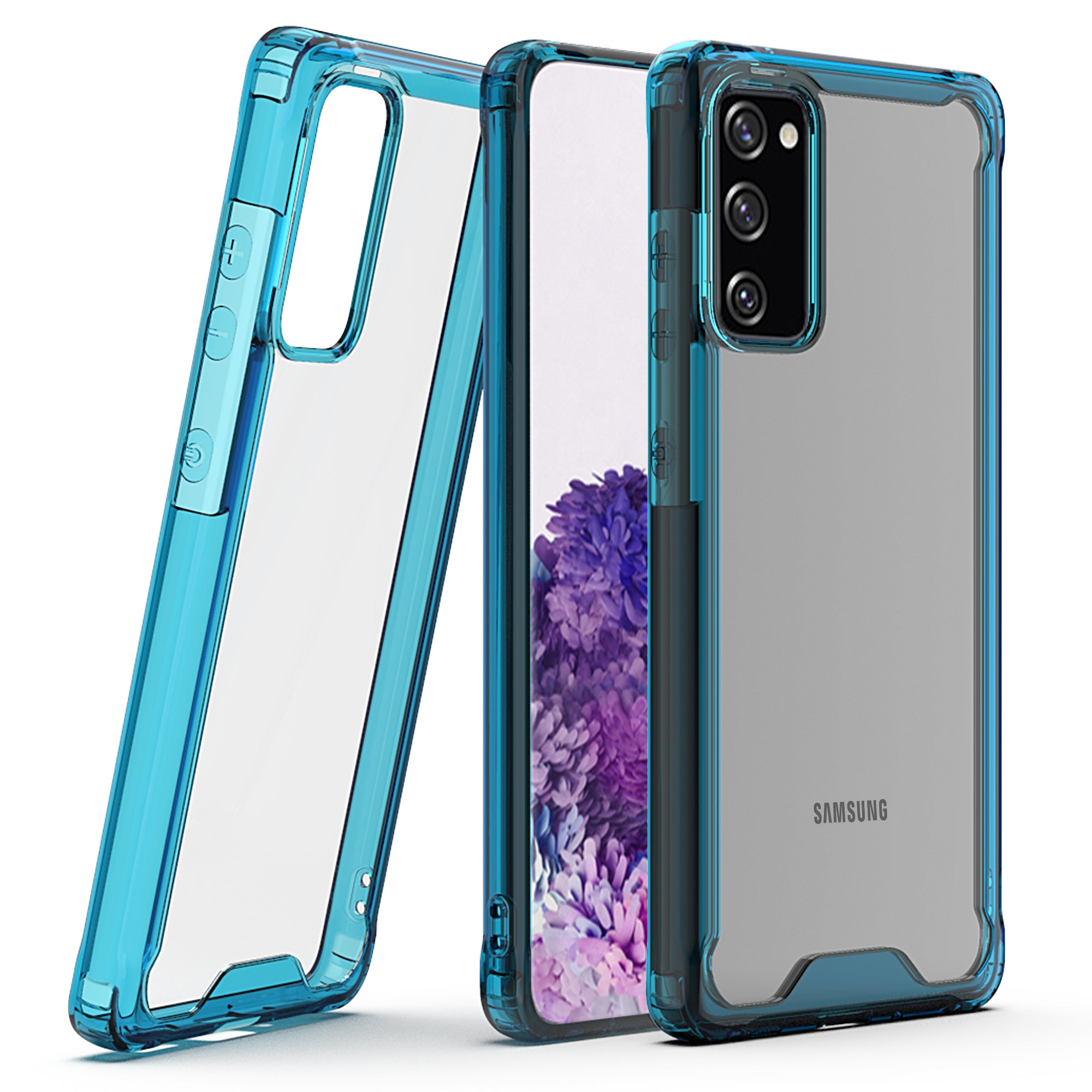 Bumper Shock-Absorbing Clear PC + Acrylic Phone Cover Case for Samsung Galaxy S20 FE/S20 Fan Edition/S20 FE 5G/S20 Fan Edition 5G/S20 Lite - Blue