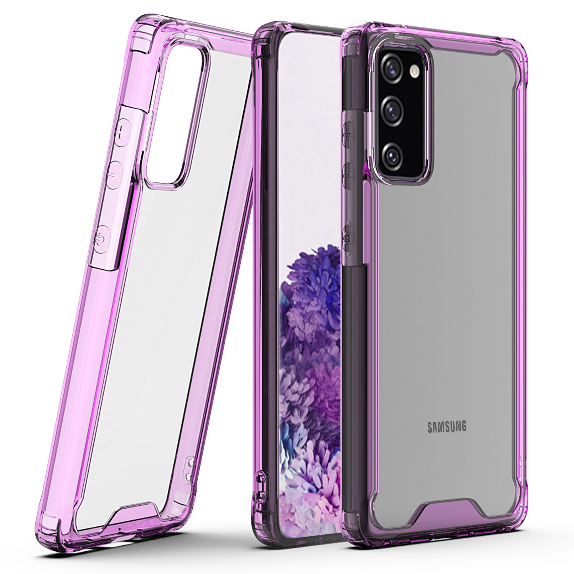 Bumper Shock-Absorbing Clear PC + Acrylic Phone Cover Case for Samsung Galaxy S20 FE/S20 Fan Edition/S20 FE 5G/S20 Fan Edition 5G/S20 Lite - Purple