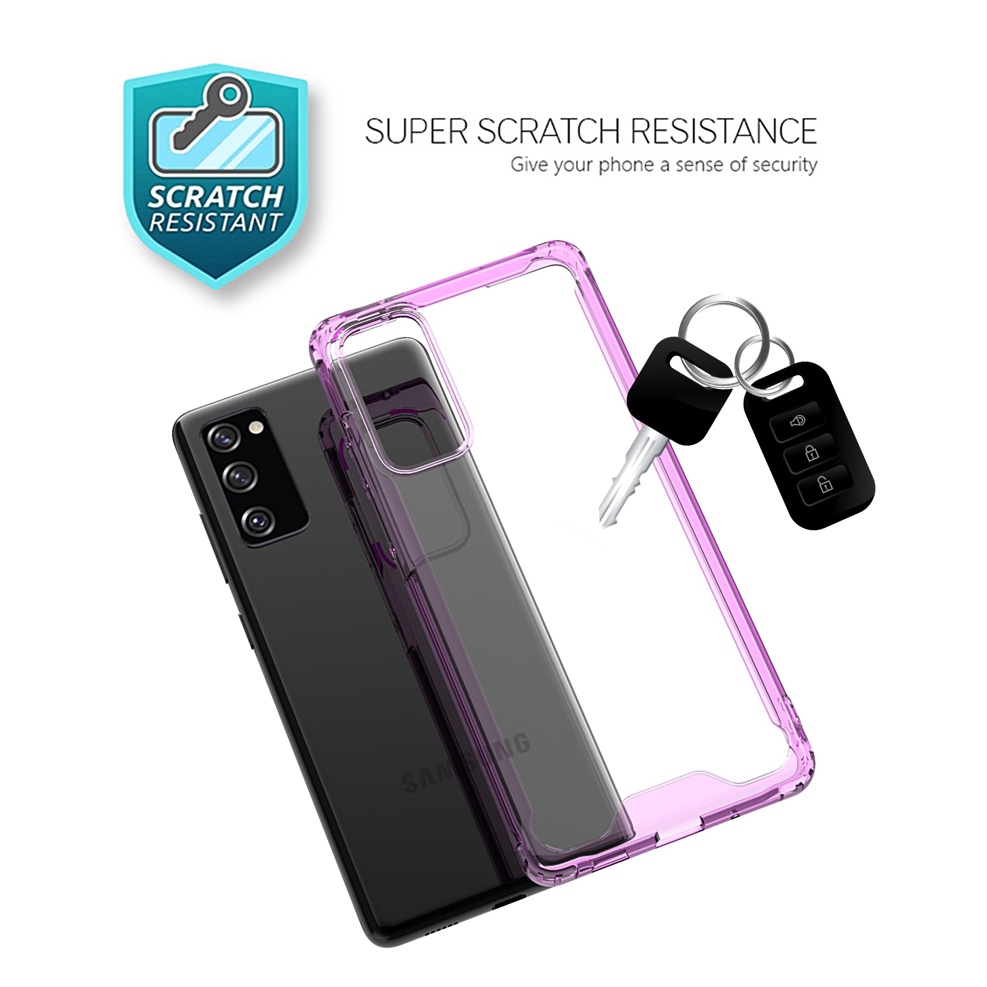 Bumper Shock-Absorbing Clear PC + Acrylic Phone Cover Case for Samsung Galaxy S20 FE/S20 Fan Edition/S20 FE 5G/S20 Fan Edition 5G/S20 Lite - Purple