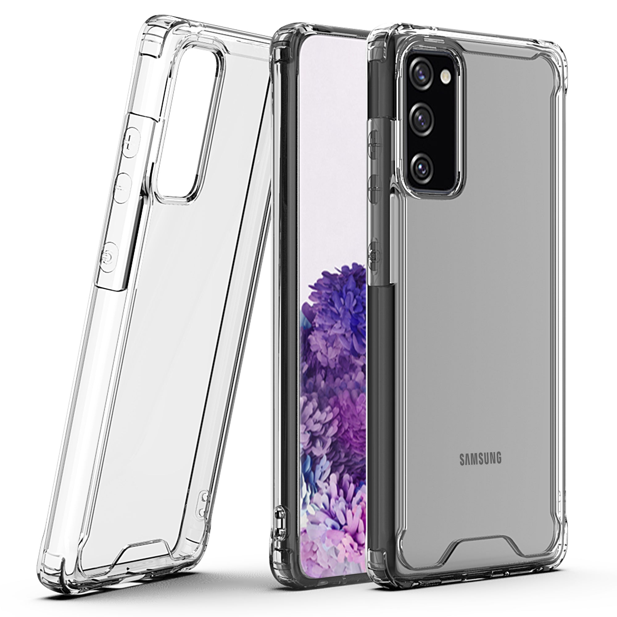 Bumper Shock-Absorbing Clear PC + Acrylic Phone Cover Case for Samsung Galaxy S20 FE/S20 Fan Edition/S20 FE 5G/S20 Fan Edition 5G/S20 Lite - Transparent