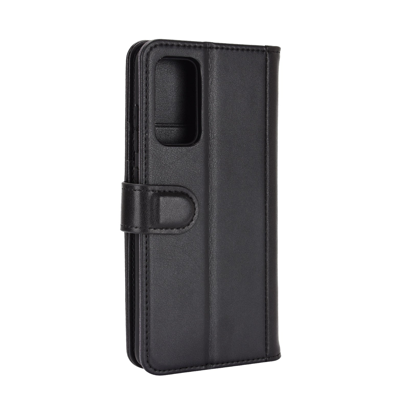 Split Leather Wallet Stand Protective Shell for Samsung Galaxy S20 FE 4G/5G/2022/S20 Lite - Black