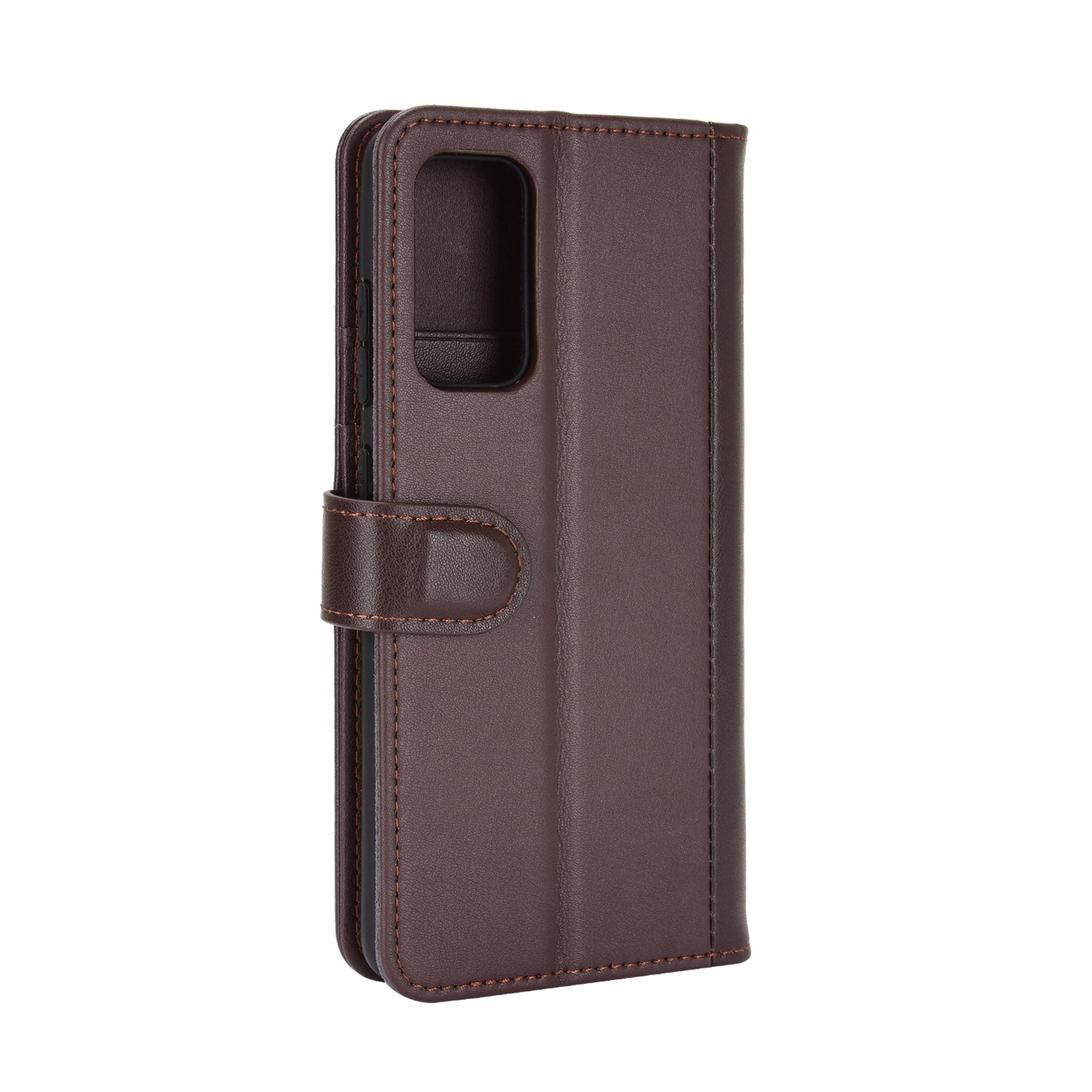 Split Leather Wallet Stand Protective Shell for Samsung Galaxy S20 FE 4G/5G/2022/S20 Lite - Brown