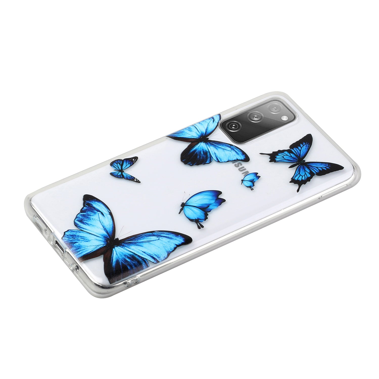 Patterned TPU Case for Samsung Galaxy S20 FE 4G/5G/2022/S20 Lite Cover - Blue Butterfly