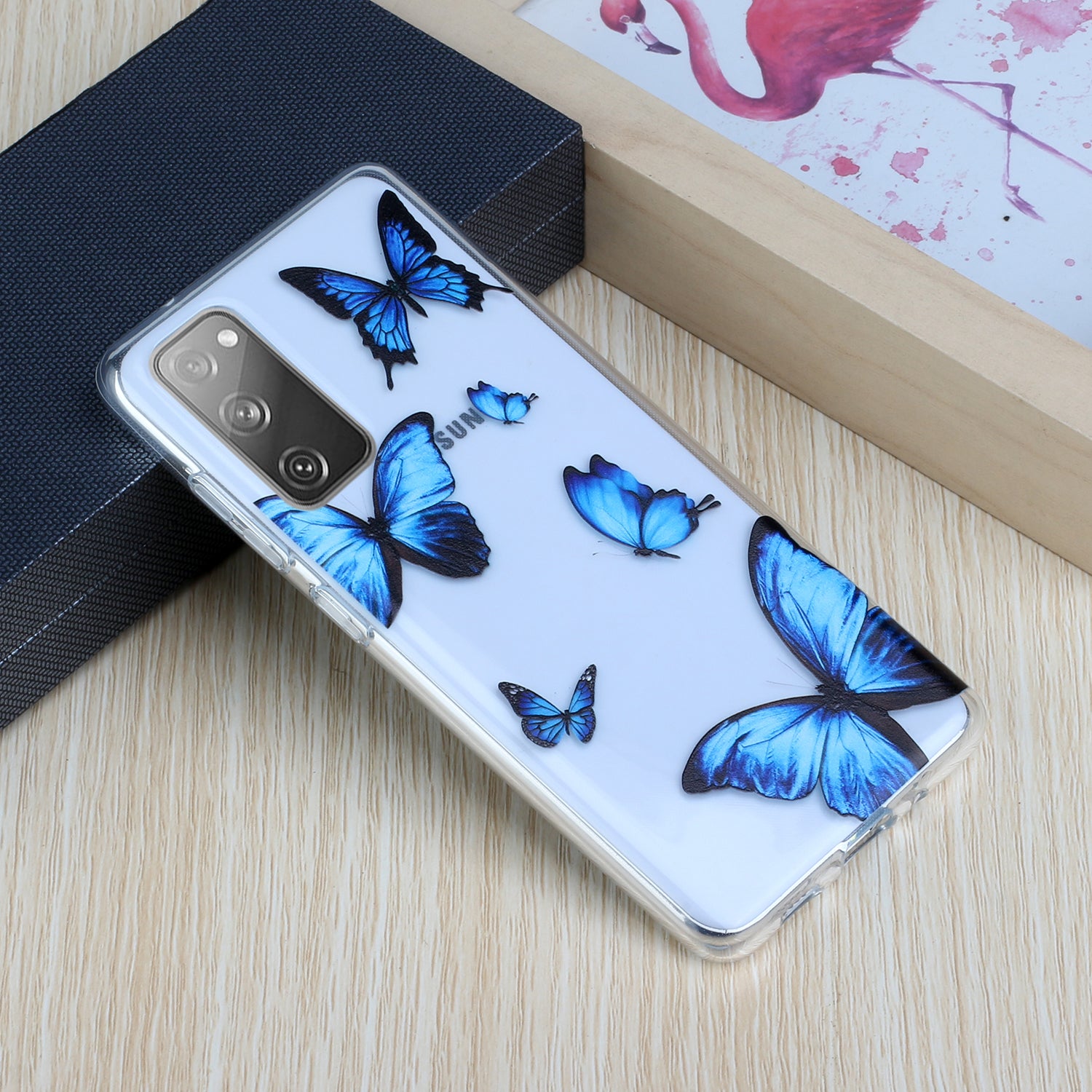 Patterned TPU Case for Samsung Galaxy S20 FE 4G/5G/2022/S20 Lite Cover - Blue Butterfly