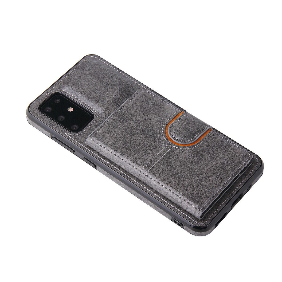 PU Leather Coated TPU Kickstand Case with Card Slot for Samsung Galaxy S20 FE/S20 Fan Edition/S20 FE 5G/S20 Fan Edition 5G - Grey