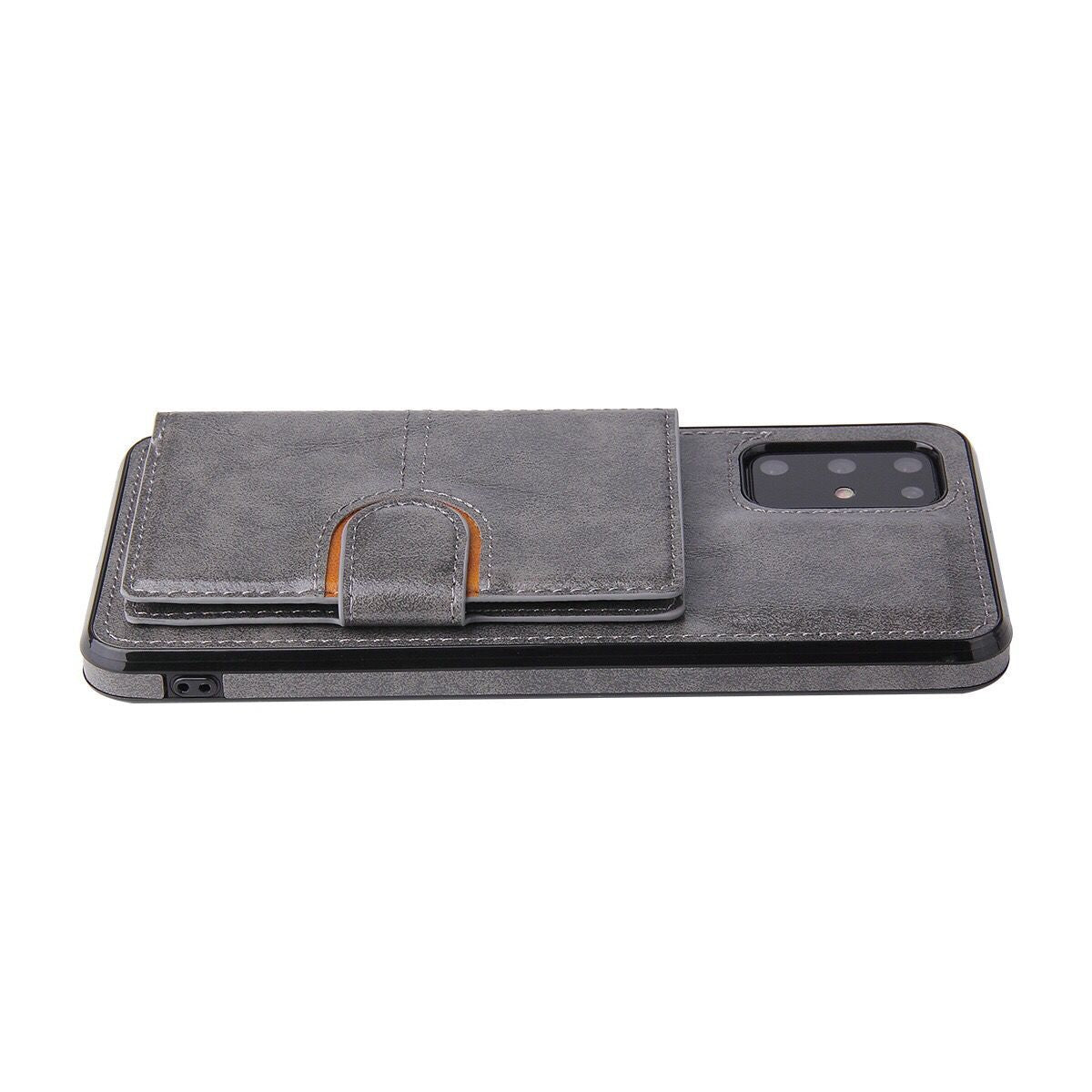 PU Leather Coated TPU Kickstand Case with Card Slot for Samsung Galaxy S20 FE/S20 Fan Edition/S20 FE 5G/S20 Fan Edition 5G - Grey