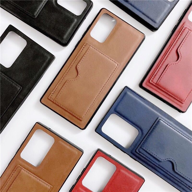 Card Holder PU Leather Coated TPU Shell Case for Samsung Galaxy S20 FE 4G/5G/2022/S20 Lite - Brown