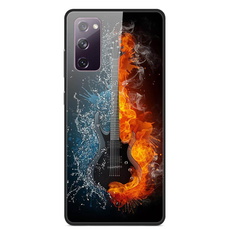 Fancy Style Printing Glass + PC + TPU Shell for Samsung Galaxy S20 FE 4G/5G/2022/S20 Lite Case - Guitar