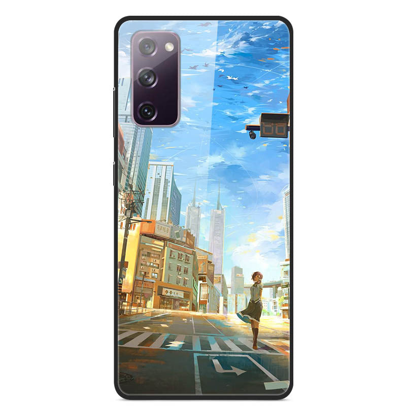 Fancy Style Printing Glass + PC + TPU Shell for Samsung Galaxy S20 FE 4G/5G/2022/S20 Lite Case - Dream of Tokyo