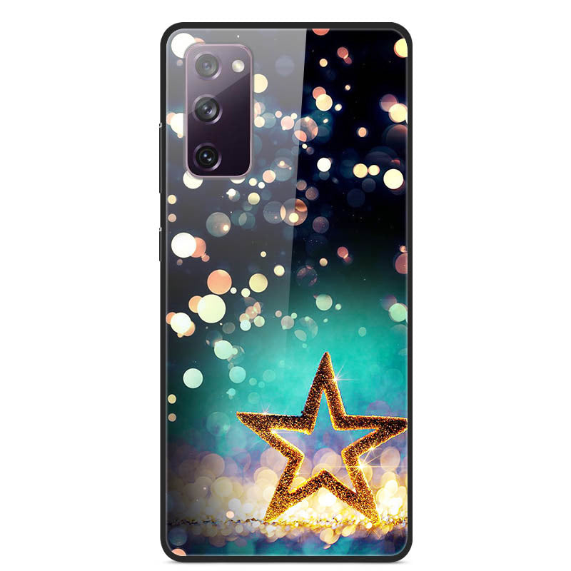 Fancy Style Printing Glass + PC + TPU Shell for Samsung Galaxy S20 FE 4G/5G/2022/S20 Lite Case - Stars