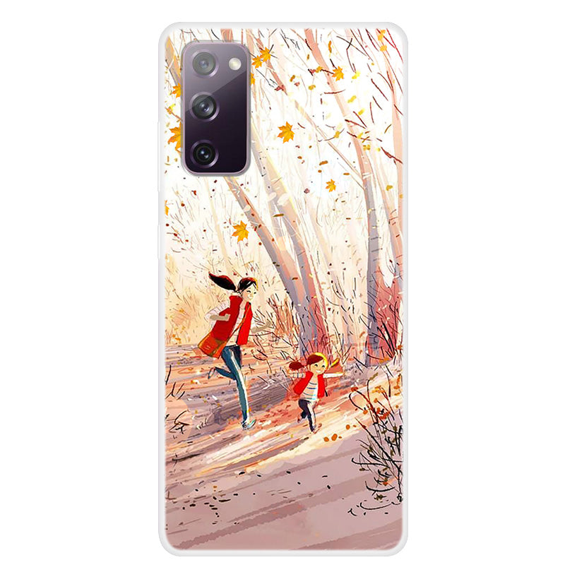 Pattern Printing TPU Phone Soft Case for Samsung Galaxy S20 FE 4G/5G/2022/S20 Lite - Mom and Daughter