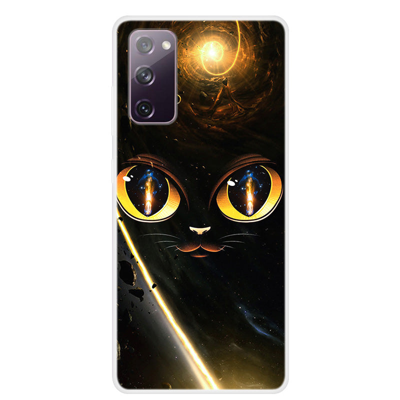 Pattern Printing TPU Phone Soft Case for Samsung Galaxy S20 FE 4G/5G/2022/S20 Lite - Cat Face