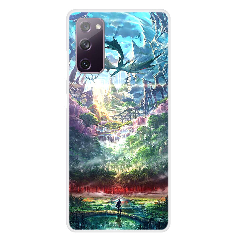 Pattern Printing TPU Phone Soft Case for Samsung Galaxy S20 FE 4G/5G/2022/S20 Lite - Dinosaur