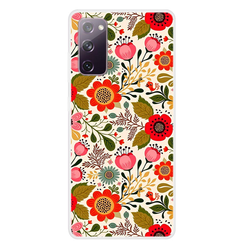 Pattern Printing TPU Phone Soft Case for Samsung Galaxy S20 FE 4G/5G/2022/S20 Lite - Beautiful Flower