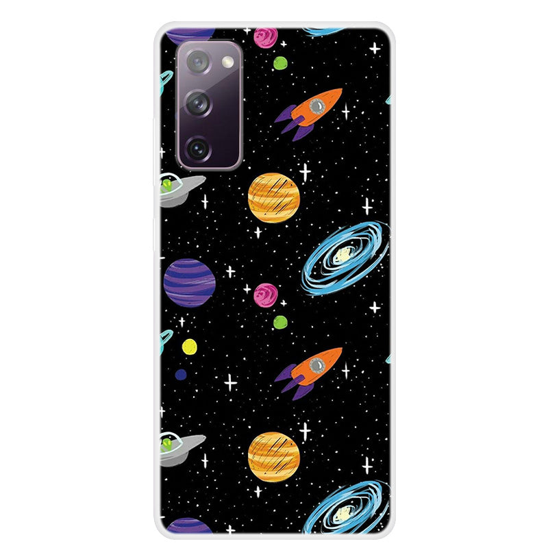 Pattern Printing TPU Phone Soft Case for Samsung Galaxy S20 FE 4G/5G/2022/S20 Lite - Planets