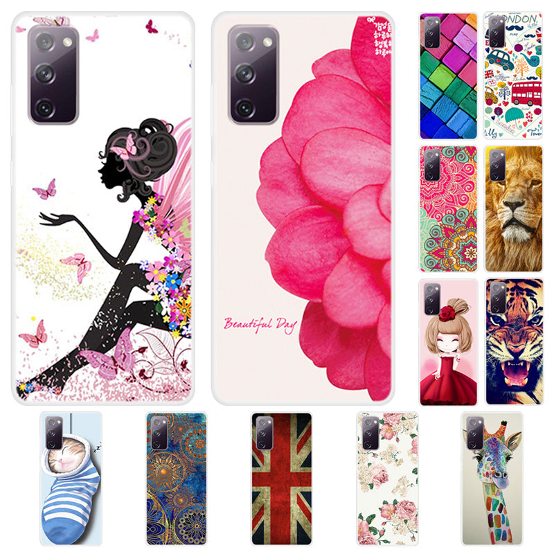 For Samsung Galaxy S20 FE 4G/5G/S20 Lite/S20 FE 2022 Pattern Printing TPU Phone Case - Giraffe