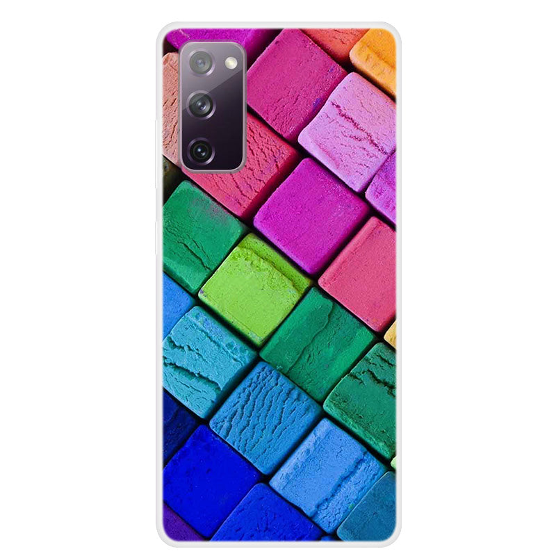 For Samsung Galaxy S20 FE 4G/5G/S20 Lite/S20 FE 2022 Pattern Printing TPU Phone Case - Squares