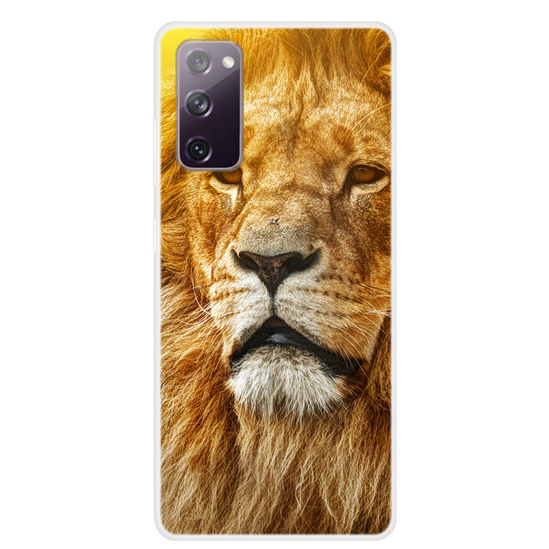 For Samsung Galaxy S20 FE 4G/5G/S20 Lite/S20 FE 2022 Pattern Printing TPU Phone Case - Lion