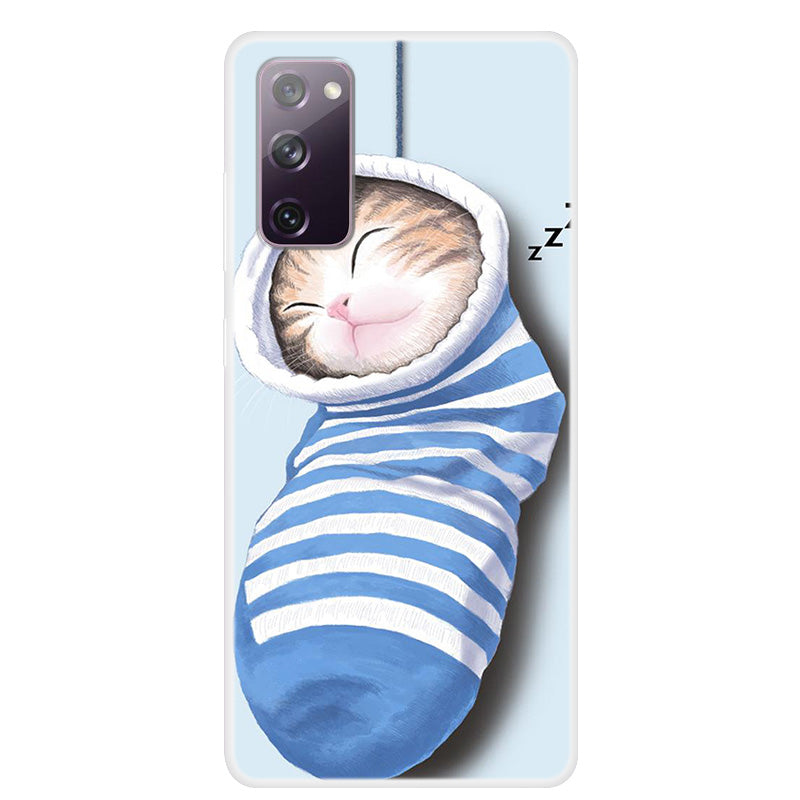 For Samsung Galaxy S20 FE 4G/5G/S20 Lite/S20 FE 2022 Pattern Printing TPU Phone Case - Cat