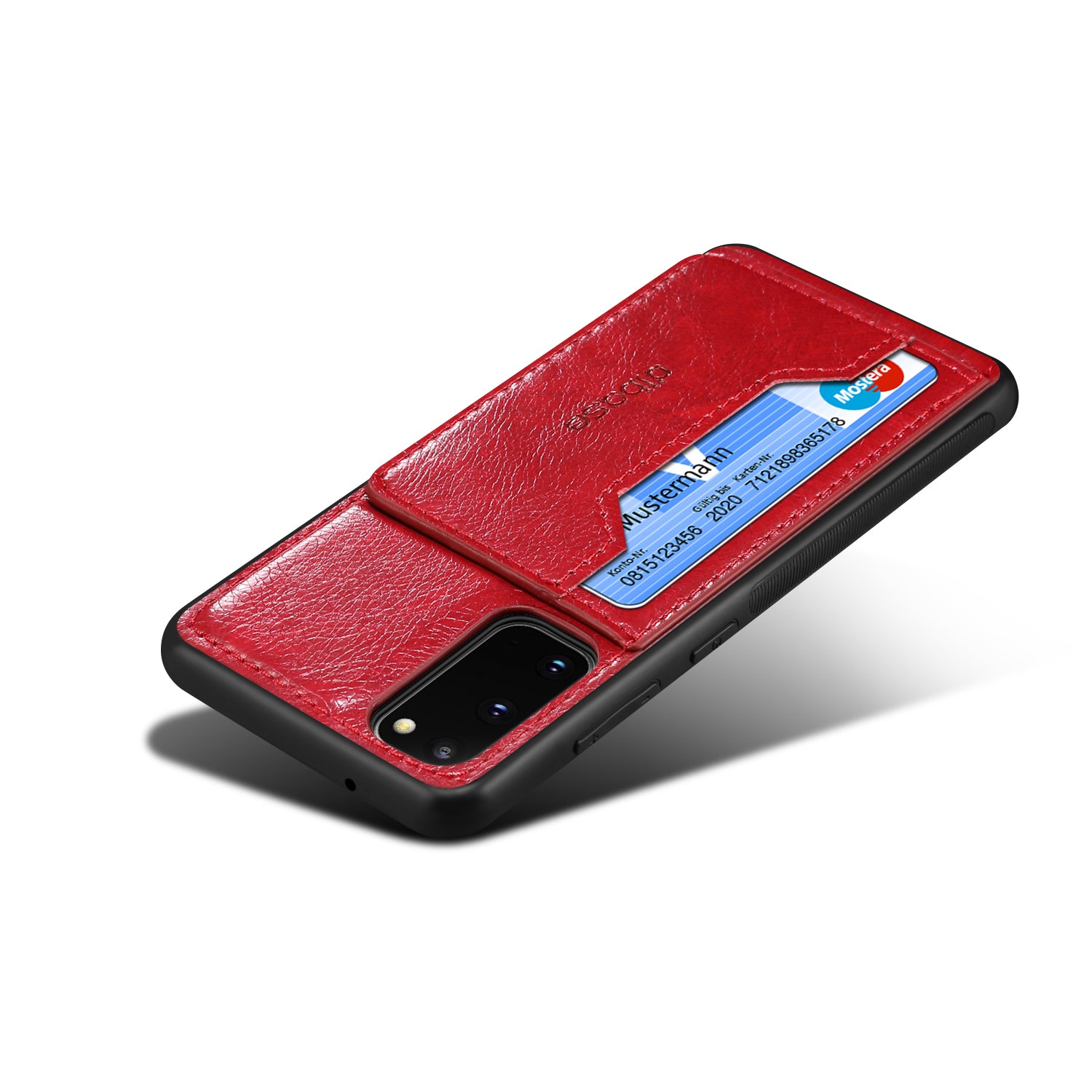 Leather Coated Hybrid Phone Protective Shell with Kickstand for Samsung Galaxy S20 FE/S20 Fan Edition/S20 FE 5G/S20 Fan Edition 5G/S20 Lite - Red