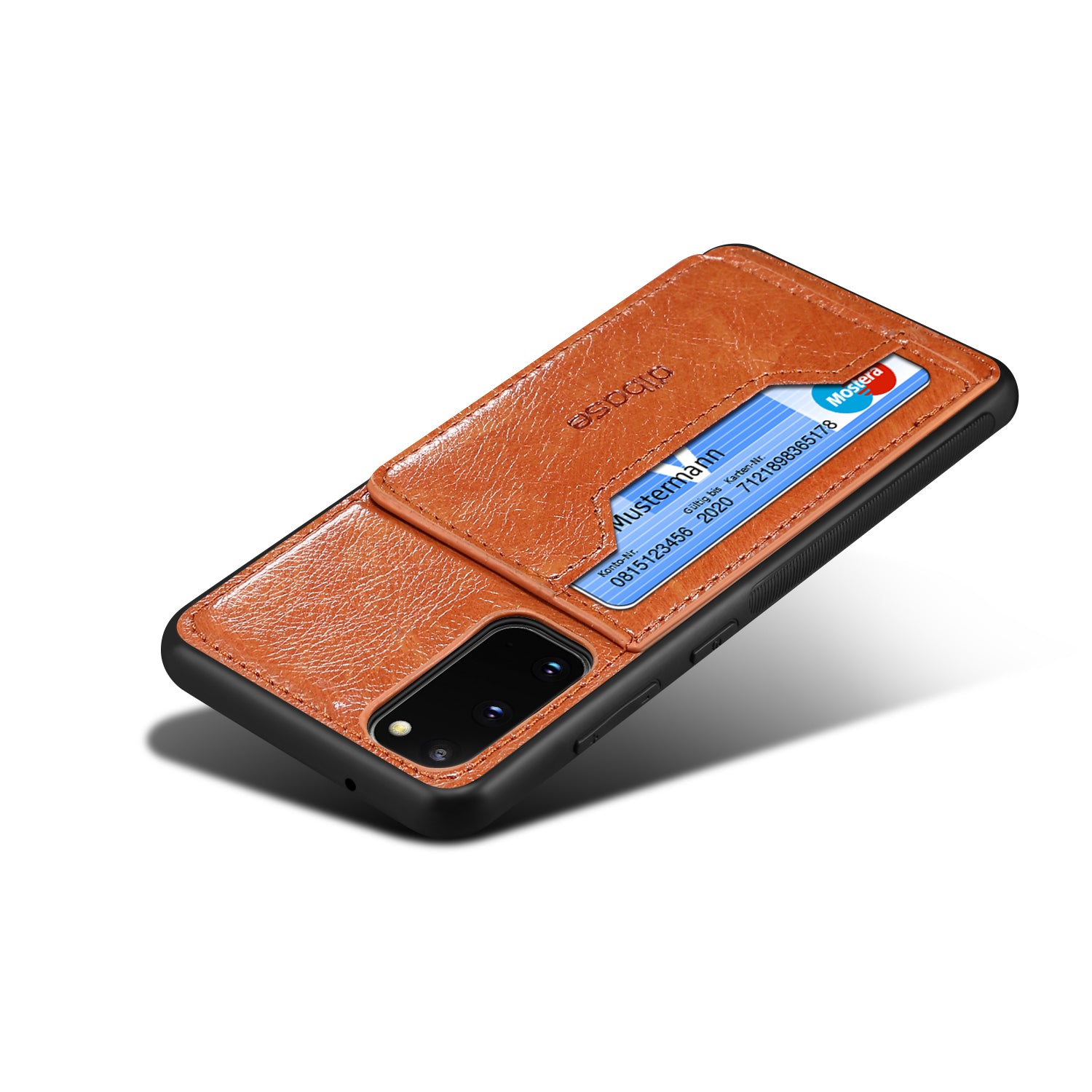 Leather Coated Hybrid Phone Protective Shell with Kickstand for Samsung Galaxy S20 FE/S20 Fan Edition/S20 FE 5G/S20 Fan Edition 5G/S20 Lite - Light Brown