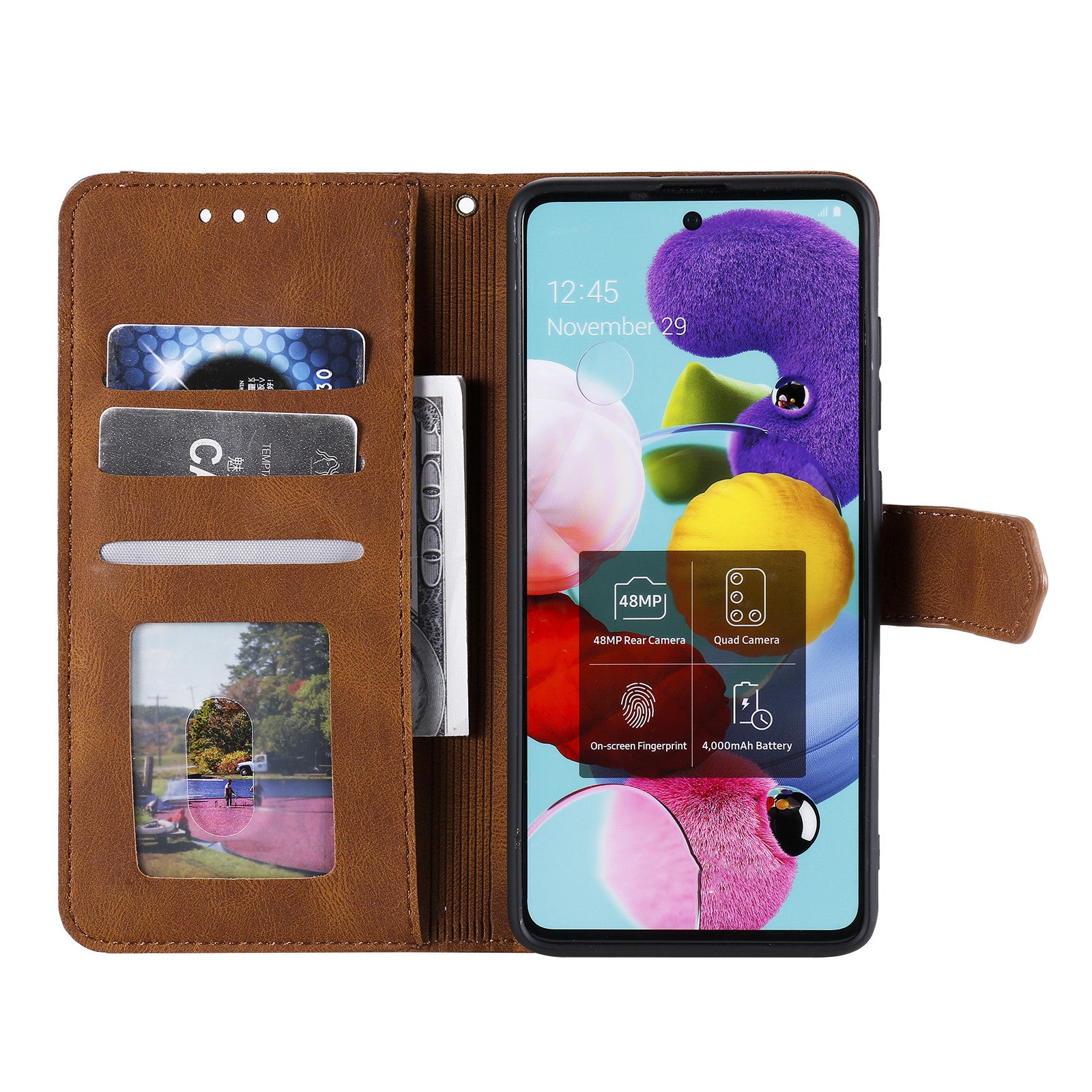 Rivet Decor Skin-Feeling Splicing Leather Wallet Phone Protective Cover for Samsung Galaxy S20 FE 4G/5G/2022/S20 Lite - Brown