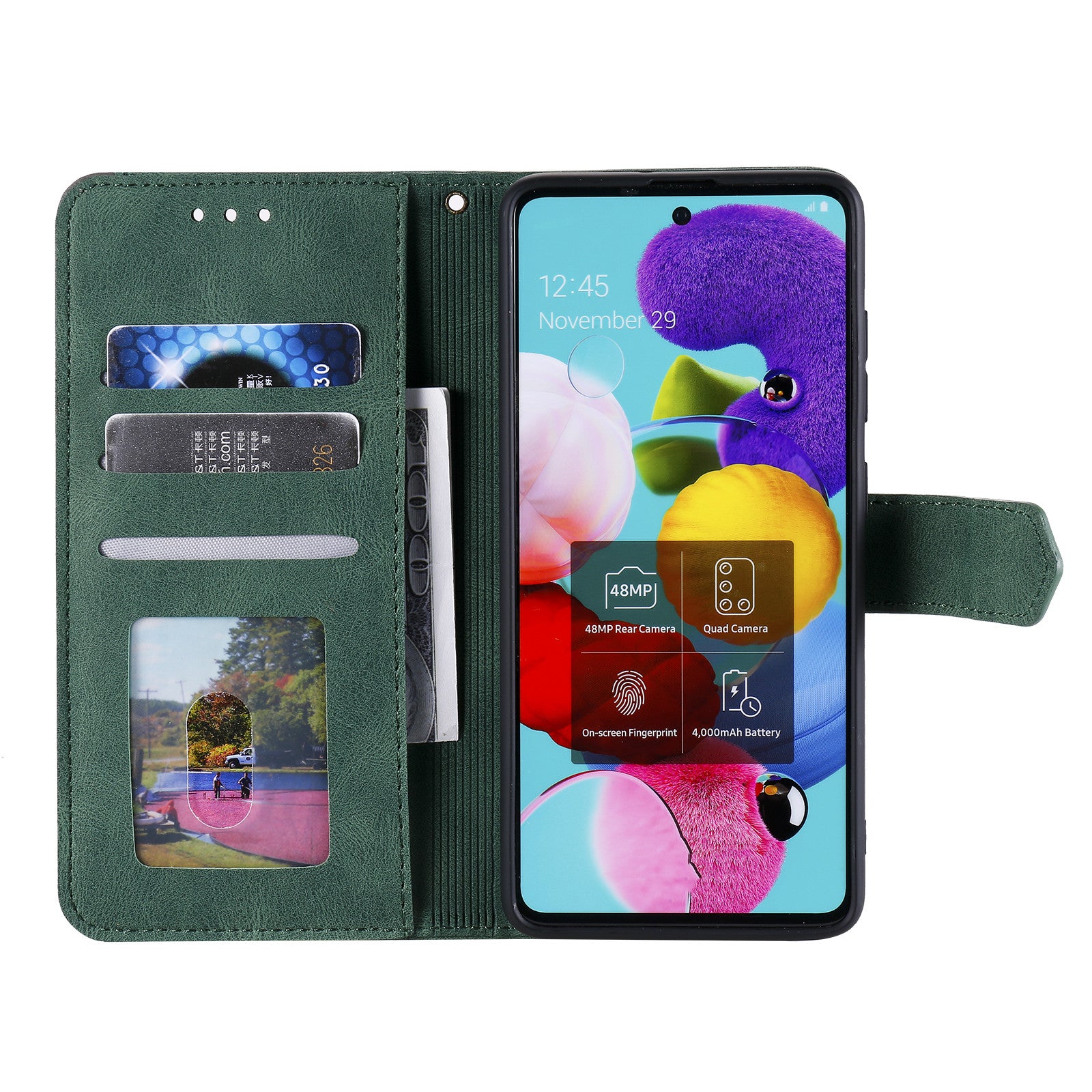 Rivet Decor Skin-Feeling Splicing Leather Wallet Phone Protective Cover for Samsung Galaxy S20 FE 4G/5G/2022/S20 Lite - Green