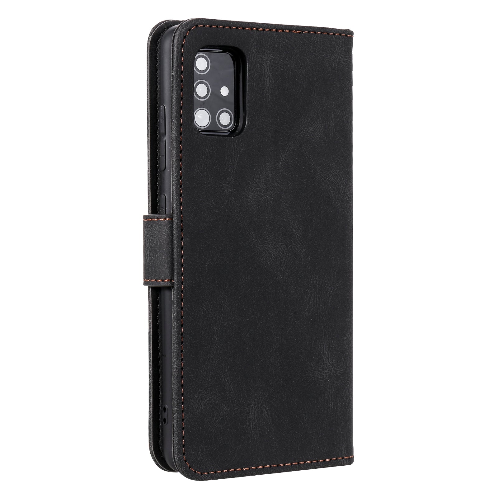 Rivet Decor Skin-Feeling Splicing Leather Wallet Phone Protective Cover for Samsung Galaxy S20 FE 4G/5G/2022/S20 Lite - Black