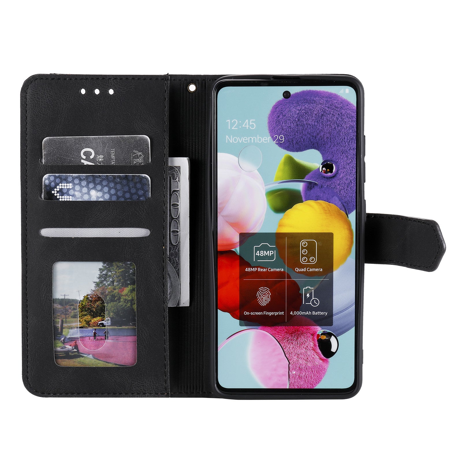 Splicing Skin-touch Wallet Stand Leather Case for Samsung Galaxy S20 FE/S20 Fan Edition/S20 FE 5G/S20 Fan Edition 5G - Black