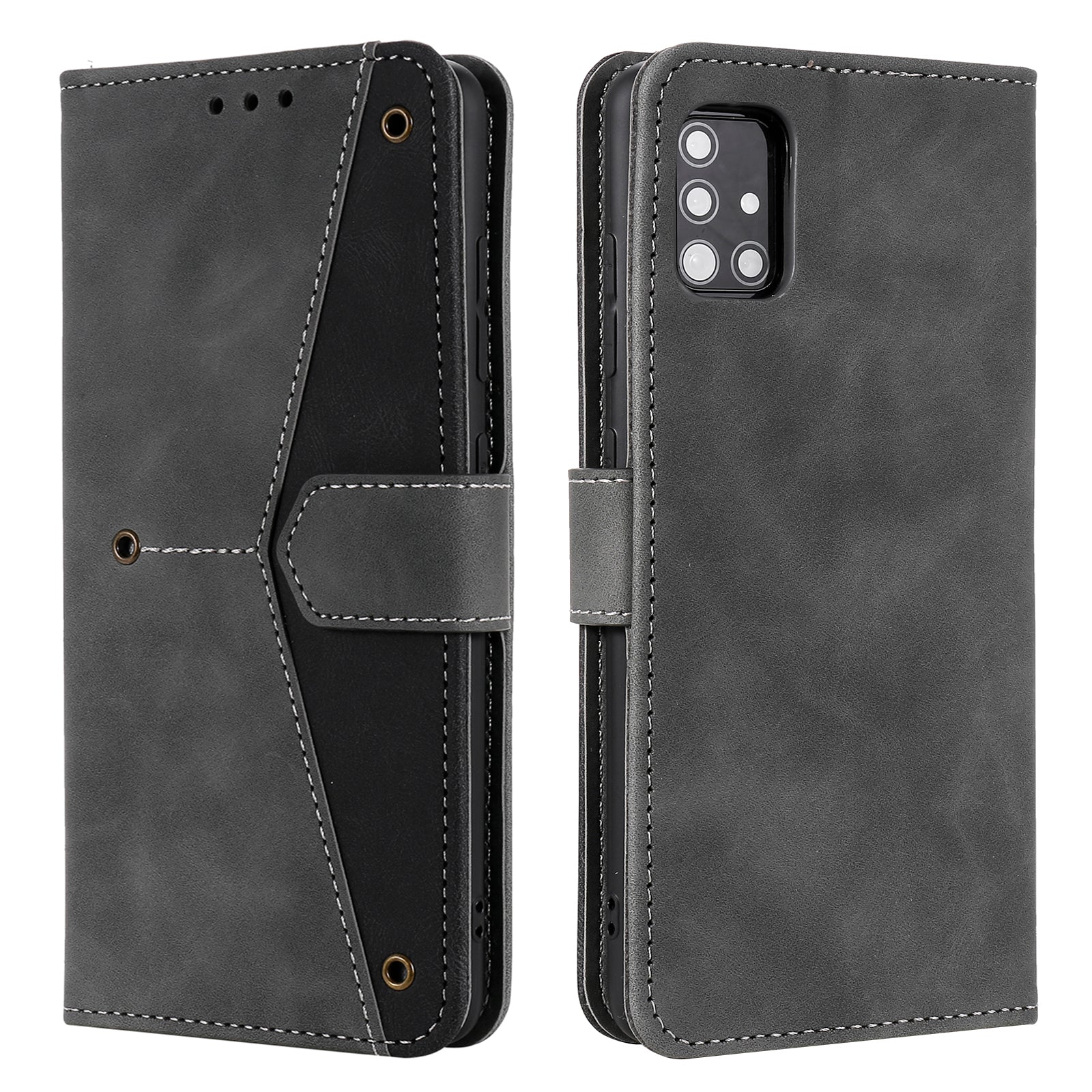 Splicing Skin-touch Wallet Stand Leather Case for Samsung Galaxy S20 FE/S20 Fan Edition/S20 FE 5G/S20 Fan Edition 5G - Grey