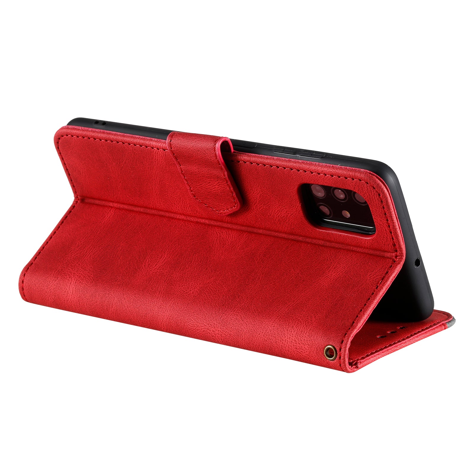 Splicing Skin-touch Wallet Stand Leather Case for Samsung Galaxy S20 FE/S20 Fan Edition/S20 FE 5G/S20 Fan Edition 5G - Red