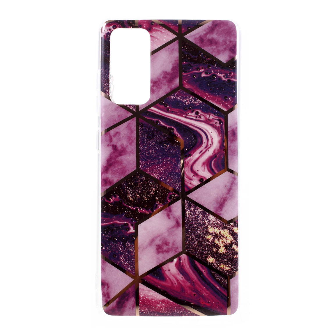 Splicing Marble Pattern for Samsung Galaxy S20 FE 4G/5G/2022/S20 Lite Plating IMD TPU Case - Style B