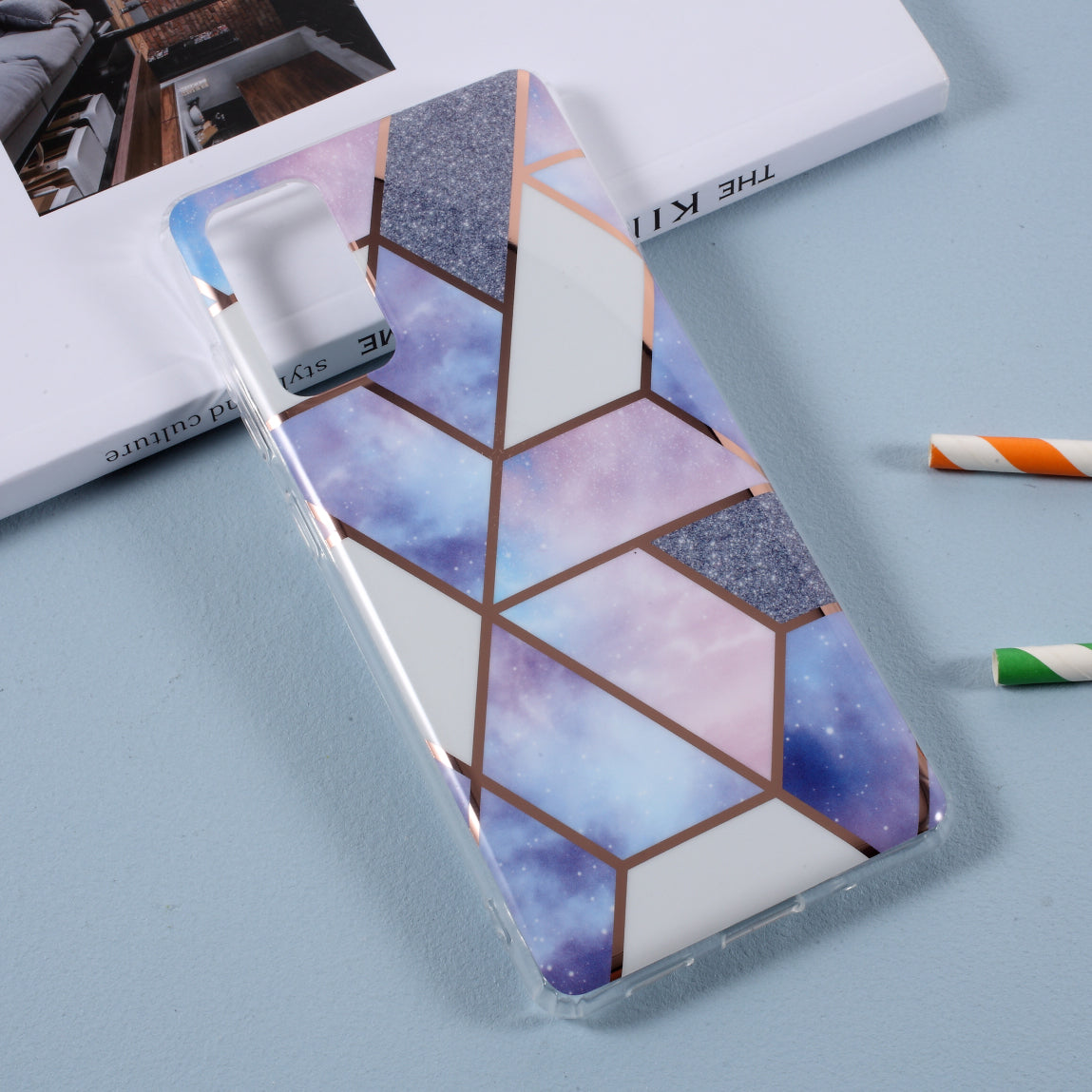 Splicing Marble Pattern for Samsung Galaxy S20 FE 4G/5G/2022/S20 Lite Plating IMD TPU Case - Style D