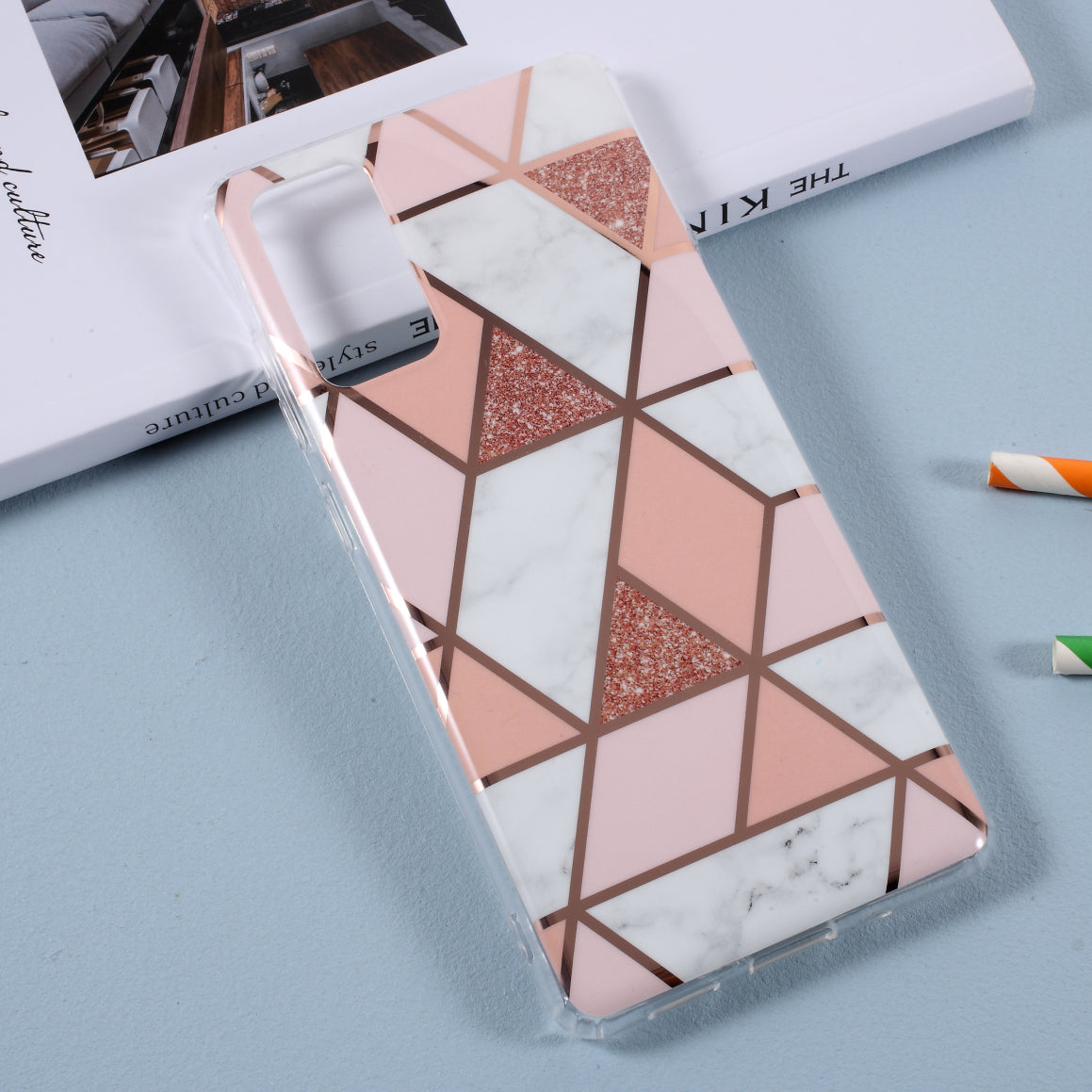 Splicing Marble Pattern for Samsung Galaxy S20 FE 4G/5G/2022/S20 Lite Plating IMD TPU Case - Style E