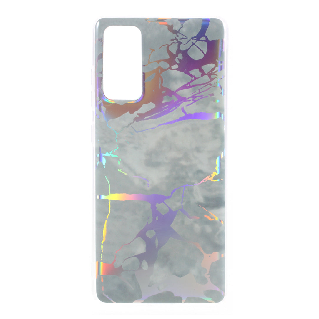 Laser Carving IMD Colorful Marble TPU Phone Casing for Samsung Galaxy S20 FE 4G/5G/2022/S20 Lite - Grey