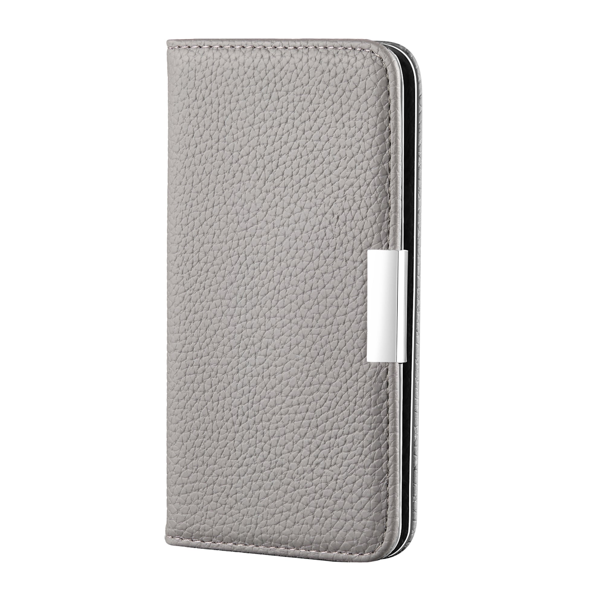 Metal Buckle Automatic absorption Litchi Skin Leather Cover with Card Holder for Samsung Galaxy S20 FE 4G/5G/2022/S20 Lite - Grey