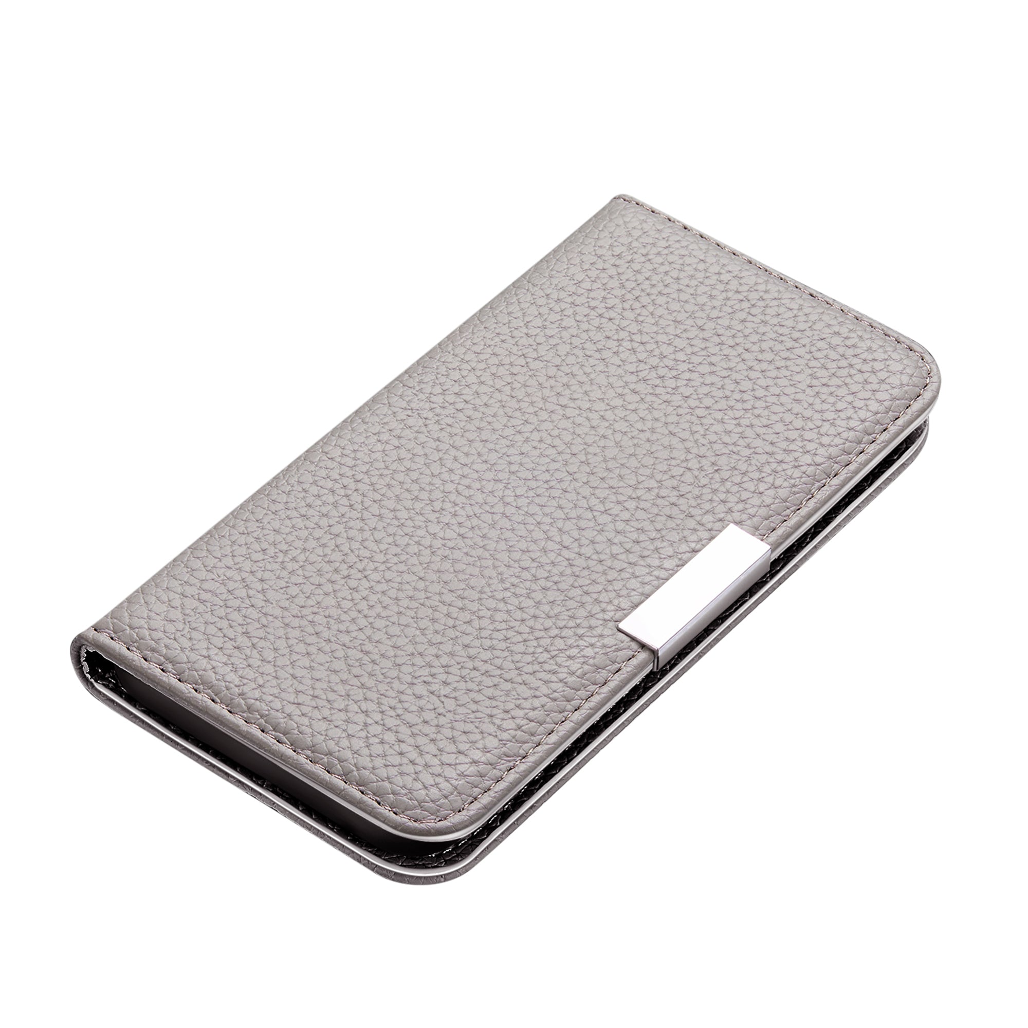 Metal Buckle Automatic absorption Litchi Skin Leather Cover with Card Holder for Samsung Galaxy S20 FE 4G/5G/2022/S20 Lite - Grey