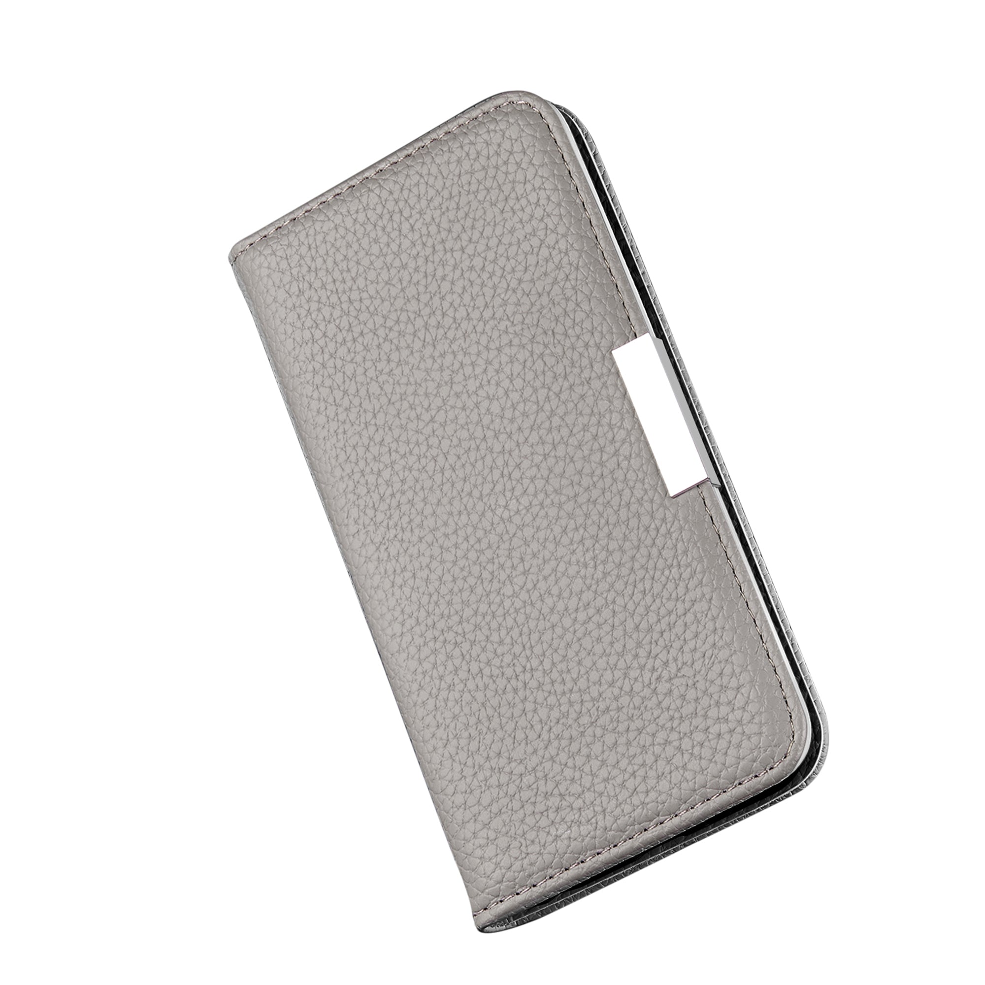 Metal Buckle Automatic absorption Litchi Skin Leather Cover with Card Holder for Samsung Galaxy S20 FE 4G/5G/2022/S20 Lite - Grey