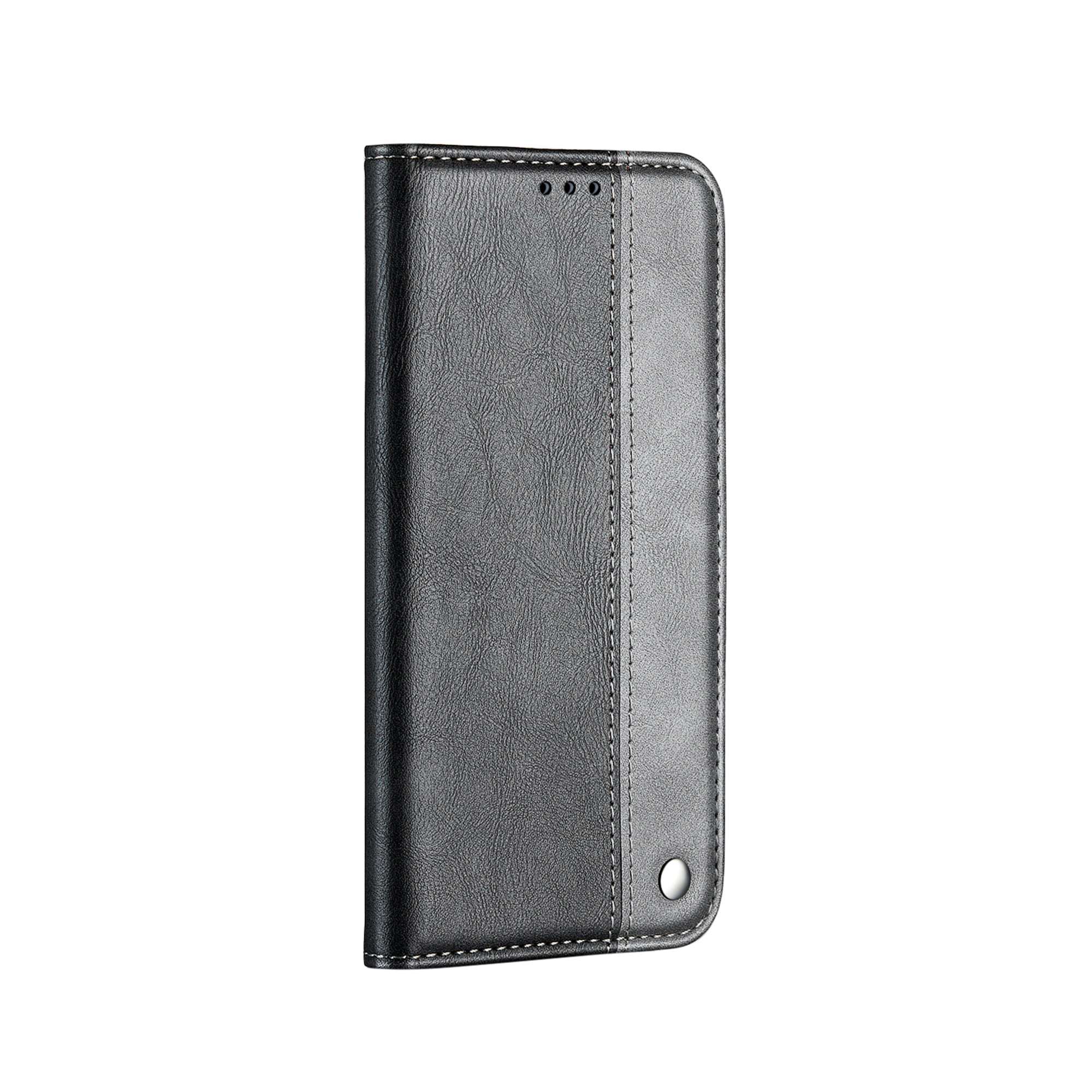 Auto-absorbed Business Splice Leather Cover Card Slot Stand Case for Samsung Galaxy S20 FE/S20 FE 5G - Grey