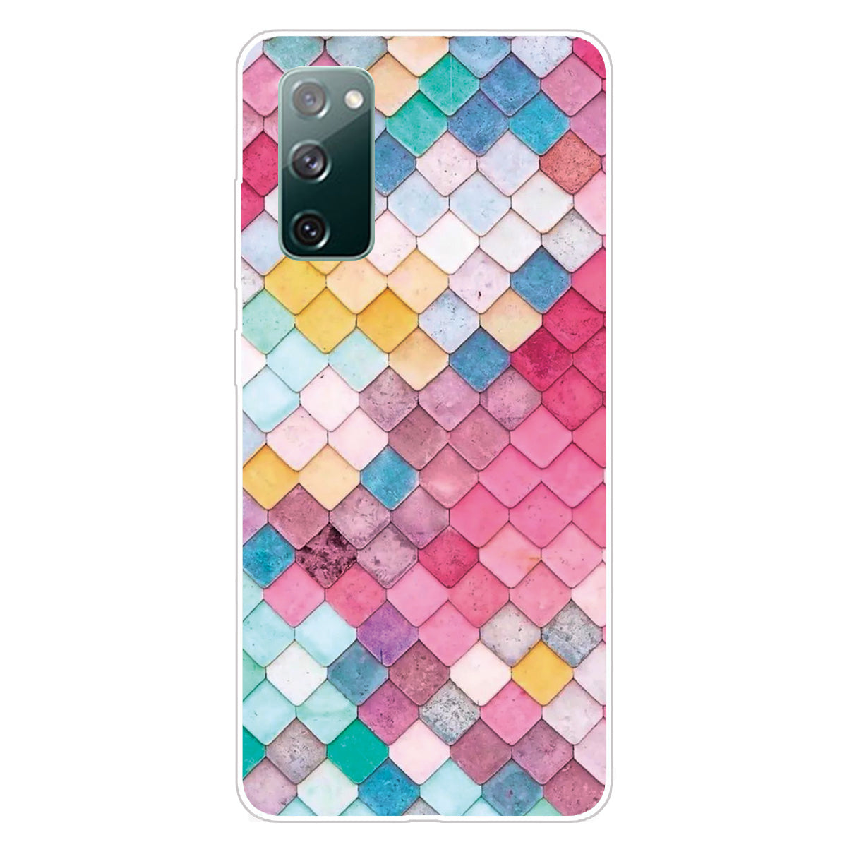 High Transmittance Patterned Shell for Samsung Galaxy S20 FE 4G/5G/2022/S20 Lite TPU Case - Colorful Square