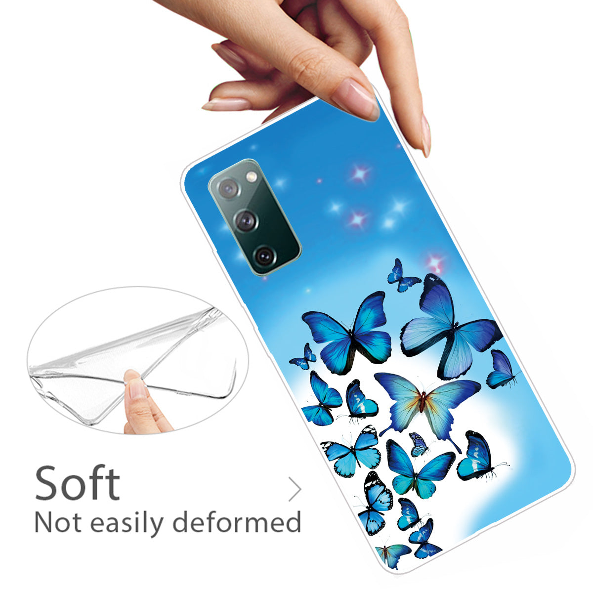 High Transmittance Patterned Shell for Samsung Galaxy S20 FE 4G/5G/2022/S20 Lite TPU Case - Beautiful Butterfly