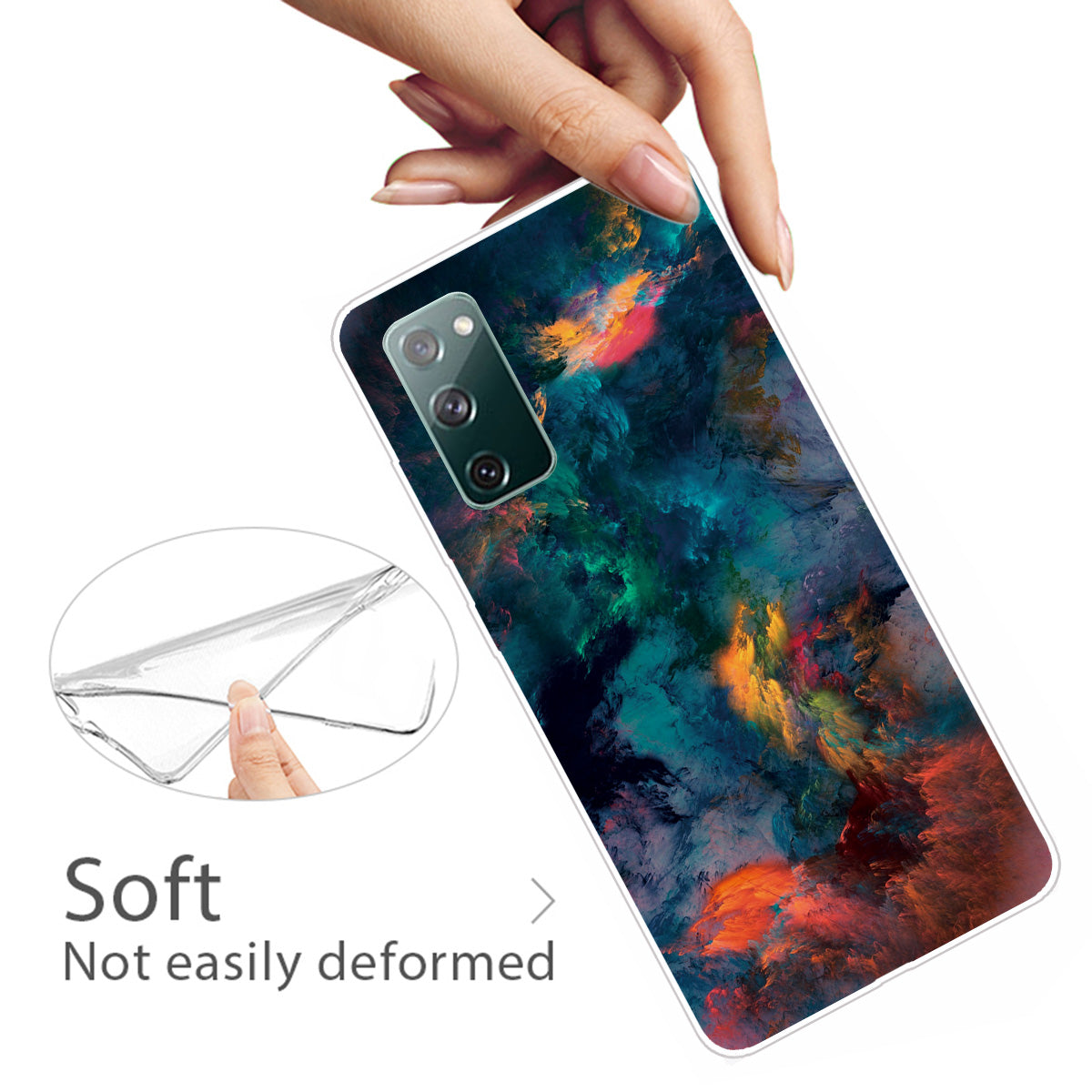 High Transmittance Patterned Shell for Samsung Galaxy S20 FE 4G/5G/2022/S20 Lite TPU Case - Beautiful Cloud