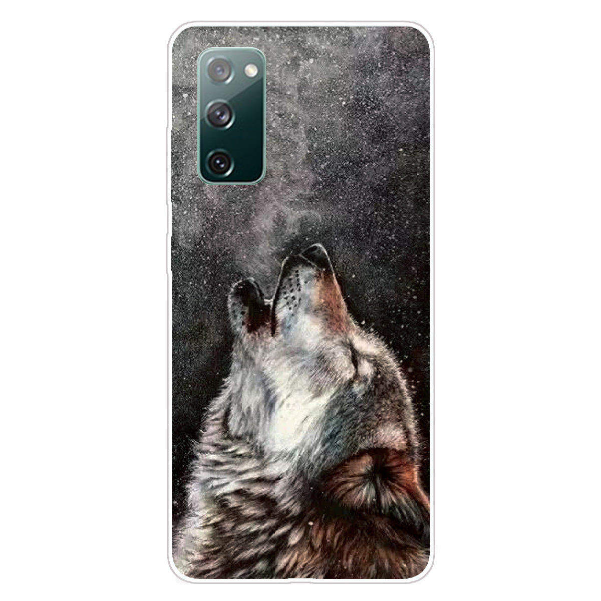 High Transmittance Patterned Shell for Samsung Galaxy S20 FE 4G/5G/2022/S20 Lite TPU Case - Wolf