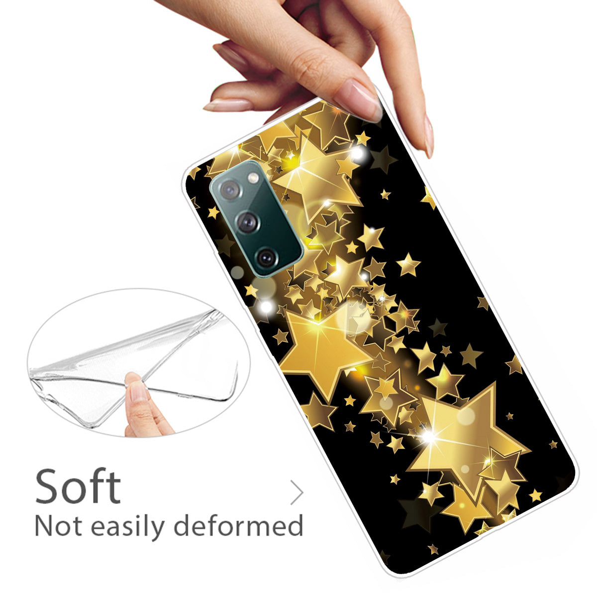 High Transmittance Patterned Shell for Samsung Galaxy S20 FE 4G/5G/2022/S20 Lite TPU Case - Star