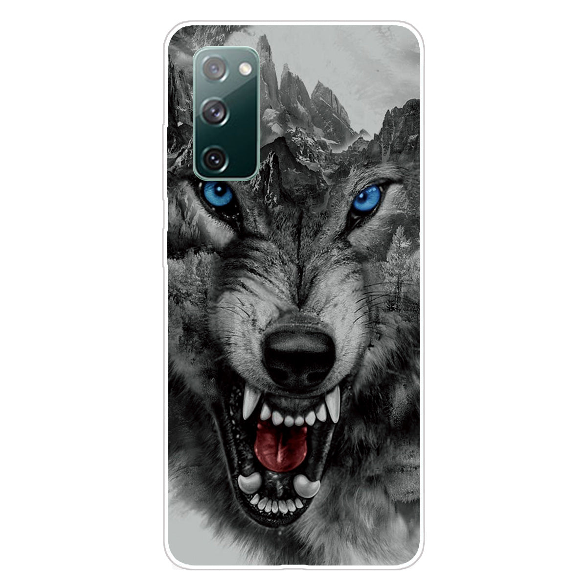 High Transmittance Patterned Shell for Samsung Galaxy S20 FE 4G/5G/2022/S20 Lite TPU Case - Angry Wolf