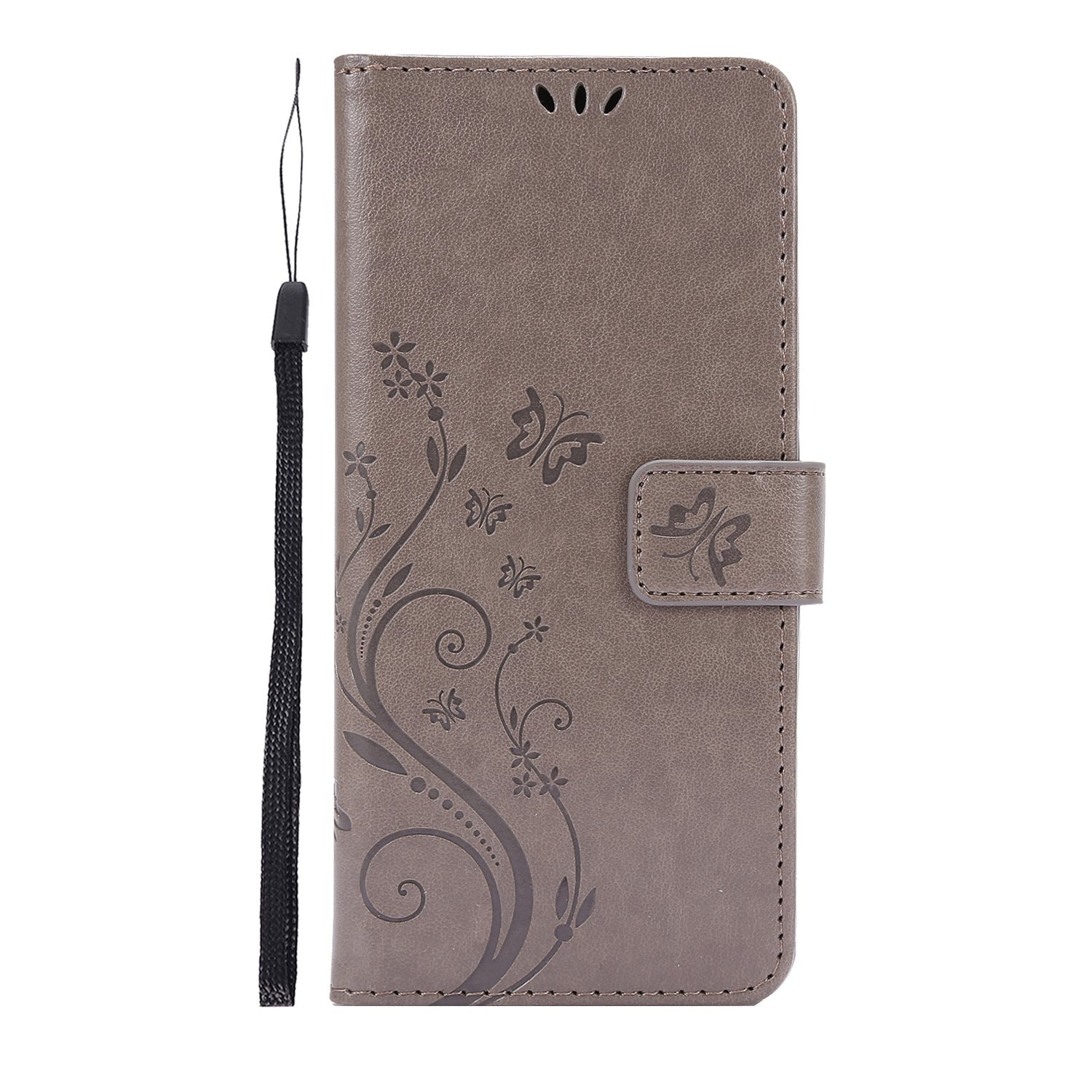 For Samsung Galaxy S20 FE 4G/5G/S20 Lite/S20 FE 2022 Butterfly Flower Imprinting Leather Wallet Case - Grey